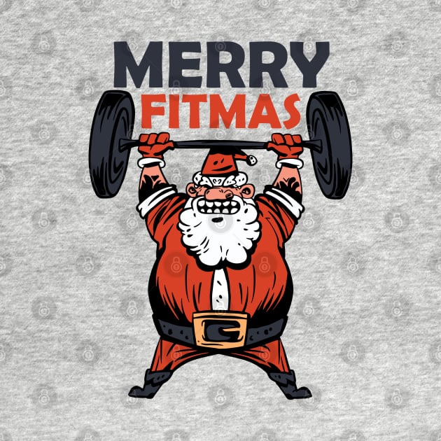 Merry Fitmas Funny Christmas Workout design by theodoros20